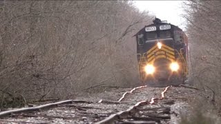 Blasting down bad track Doubleheader on the NDampW Railway Maumee and Western [upl. by Gonyea836]