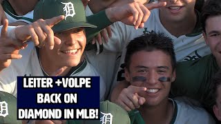 Anthony Volpe and Jack Leiter Reunite  Delbarton Duo Face Each Other for 1st time in MLB [upl. by Sajovich]