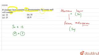 If aleurone layer contains 12 chromosomes the ovar wall will contain [upl. by Jereme]