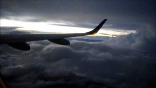 Turbulence thunderstorm and dark sky during takeoff [upl. by Anyrb126]