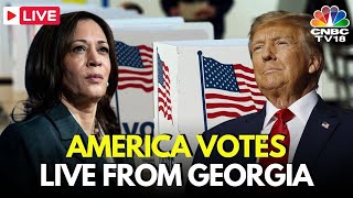 US Election 2024 Latest News LIVE Voting in Swing State Georgia  Trump vs Harris  N18G [upl. by Tigram]