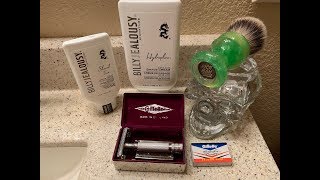 Rich Man Shaving Innovator Brush amp Billy Jealousy Shave Cream amp After Shave Gillette British Rocket [upl. by Ireg]