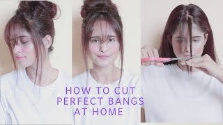 How to Easily Cut Perfect Bangs At Home  Anukriti Lamaniya [upl. by Callean]