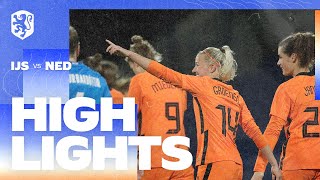 Highlights IJsland  OranjeLeeuwinnen 2192021 WKkwalificatie [upl. by Burrows557]