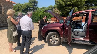 Greek Priest bless the car  Greece Orthodox Church Saint Mina Monastery [upl. by Assirac]