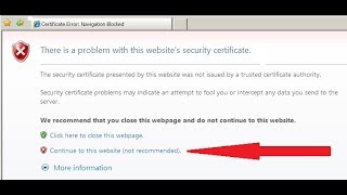 internet explorer certificate error fix windows 78910 in HINDI [upl. by Ellegna]