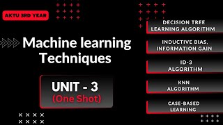 3 Machine Learning Techniques Unit3 OneShot  AKTU Btech 3rd year  brevilearning [upl. by Zephan]