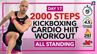 15 MIN INTENSE Cardio Kickboxing Tabata HIIT Workout 2000 Steps Cardio  Day 17 [upl. by Mackie188]