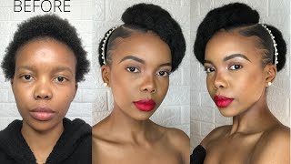 Natural Hair Updo  Wedding Hairstyle  Marley Hair  Eco Styling Gel [upl. by Bob711]