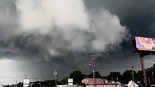 8624 Monster Wall Cloud on a Severe Thunderstorm near Warren Ohio  80mph wind gusts [upl. by Ame651]