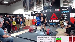 Cailer Woolam  421 kg928 lbs World Record Deadlift  PushPull Total  Reebok Record Breakers 2017 [upl. by Xerxes]