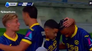 Gol di Dailon Rocha Livramento  Hellas VeronaNapoli 30 tutti i goalrhighlights estesi2024 [upl. by Viole]