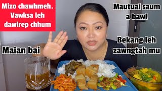 TUI KHAIH KHAIH VE Vawksa chhum dawlrep nen Zawngtah mu leh bekang maian bai bawl mukbang food [upl. by Cecily]