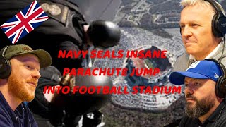 Navy SEALS Insane Parachute Jump into Football Stadium REACTION  OFFICE BLOKES REACT [upl. by Kolodgie570]