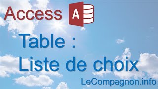 Access  Liste de choix [upl. by Drake120]