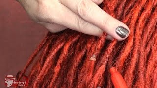 Color Staining Rubber Bands on Dread Installations  DoctoredLockscom [upl. by Sinnek]