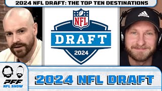 2024 NFL DRAFT The Top Ten Destinations TNF Recap amp Injury Update  PFF NFL Show [upl. by Gnad]