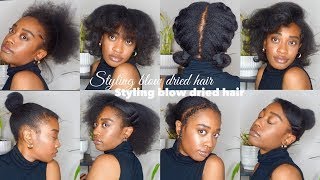 7 HAIRSTYLES FOR NATURAL BLOWOUT HAIR  EASY  NO GEL  4C HAIR [upl. by Einnig]