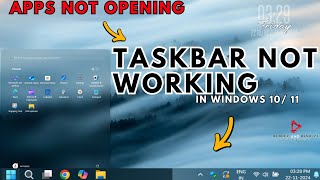 Taskbar Not working in Windows 11  Apps Not working on taskbar  Taskbar kam nahi kar raha [upl. by Droffig229]