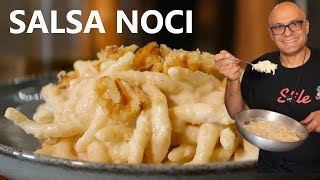 Salsa Noci ricetta delle trofie in salsa Noci o pesto di noci [upl. by Anyr]