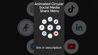 Create Awesome Circular Social Media Share Button  HTML CSS JavaScript Tutorial shorts [upl. by Artened]