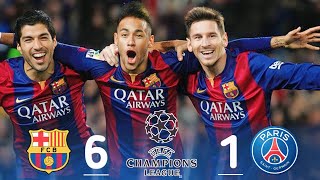 Barcelona 61 Paris Germain UCL 2017 Extended Highlights Goals messi naymar Mad match 💥 [upl. by Auqinahs296]