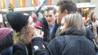 Expelled stars Cameron Dallas and Marcus Johns posing with fans before interview on The Today Show [upl. by Malet]