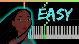 Pocahontas quotColors of the Windquot BEGINNER Piano Tutorial [upl. by Eniretak]