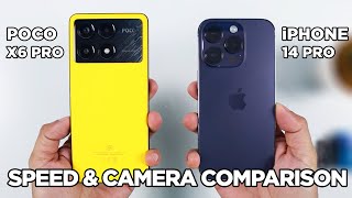 POCO X6 Pro vs iPhone 14 Pro SPEED TEST amp CAMERA Comparison  Zeibiz [upl. by Htiduj381]