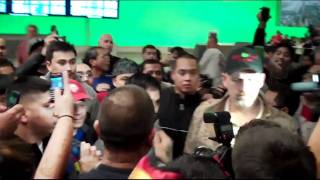 Exclusive Manny Pacquiao Lands in LAX [upl. by Ecnesse480]