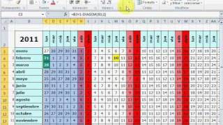 Cómo hacer un mini calendario con festivos en Excel [upl. by Tarah]