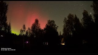 Timelapse from the Live stream Aurora borealis or Northern lights on the 31024 from central Sweden [upl. by Sathrum]