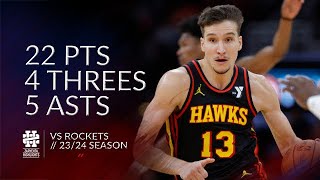 Bogdan Bogdanovic 22 pts 4 threes 5 asts vs Rockets 2324 season [upl. by Mazur]