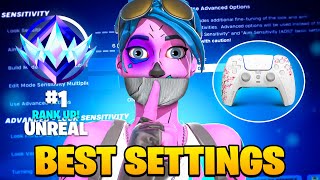 NEW Best Chapter 5 Fortnite Controller Settings  Full Sensitivity Guide XboxPS5PC [upl. by Ruhtracam]