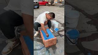 P944🛑New material for roof repair red bricks simulate roof leaks Just roll and brush No worries [upl. by Otxis]