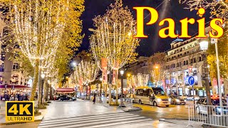 Paris France🇫🇷  Paris Christmas Lights 2023  Christmas Walk 4K  Paris 4K  A Walk In Paris [upl. by Anuat]