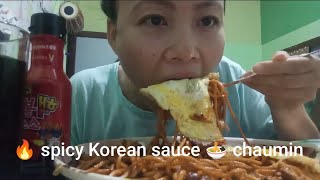 spicy 🔥🥵 chaumin Korean sauce 👌kati mithoho 😊 [upl. by Naihtsirc551]