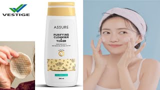 How to use Assure Purifying CleanserToner Makeup Removerreviewmakeupremover [upl. by Alarise]