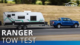 2019 Ford Ranger XLT 32 v 20 BiTurbo Tow Test  carsales [upl. by Barcellona415]