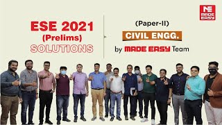 ESE 2021 Prelims  Post Exam Analysis  CE  Civil Engineering Paper2  By MADE EASY Faculties [upl. by Zsa Zsa]