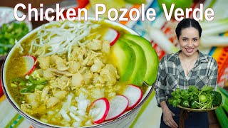 How to make Traditional chicken POZOLE  Pozole verde  Villa Cocina [upl. by Hanover288]