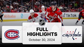 NHL Highlights  Canadiens at Capitals  October 31 2024 [upl. by Nyllewell]