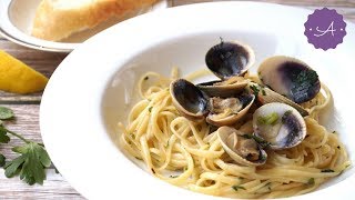 Linguine with Clams in White Wine Sauce  Homemade Food by Amanda [upl. by Wolsky]