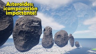 Descubre el tamaño real de los asteroides  Comparación 3D [upl. by Anilosi94]