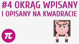 Okrąg wpisany i opisany na kwadracie 4  Trójkąt 454590 [upl. by Gunnar430]