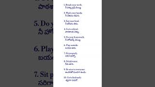 General sentences in English through telugu spokenenglish ytshorts learningenglish [upl. by Alyk]