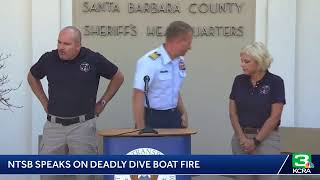 NTSB holds media briefing on deadly California dive boat fire httpsbitly2kg42Zr [upl. by Jenette37]