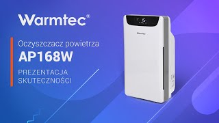 Oczyszczacz powietrza Warmtec AP168W  prezentacja skuteczności [upl. by Yelbmik]