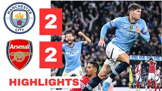 Manchester City vs Arsenal 22 HIGHLIGHTS  Haaland Gabriel Calafiori Goal amp Stones Goal [upl. by Wj]