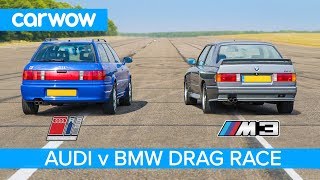 BMW E30 M3 vs Audi RS2  DRAG amp ROLLING RACE and REVIEW [upl. by Firehs]